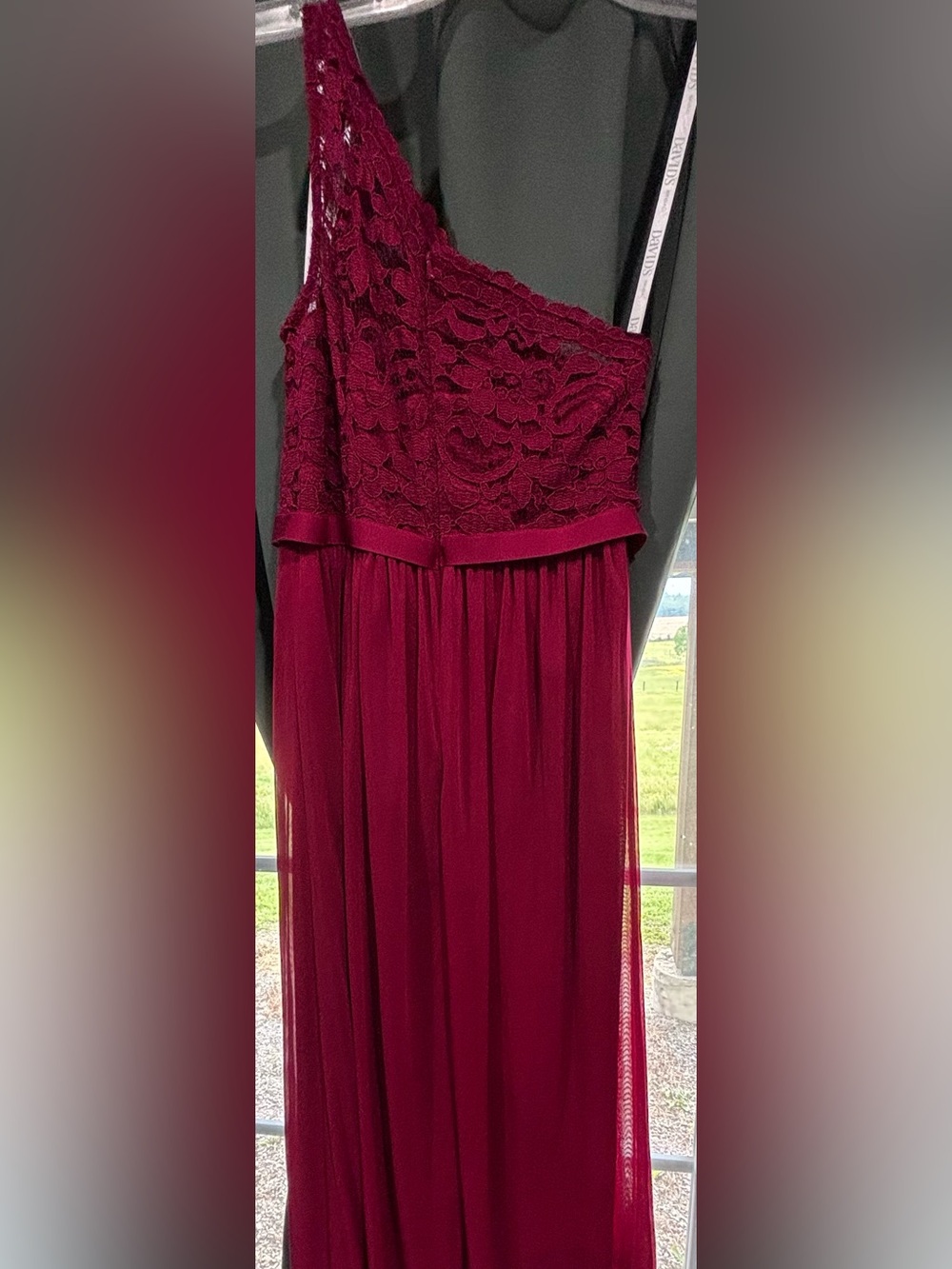 Elegant Burgundy Lace Maxi Skirt - Women